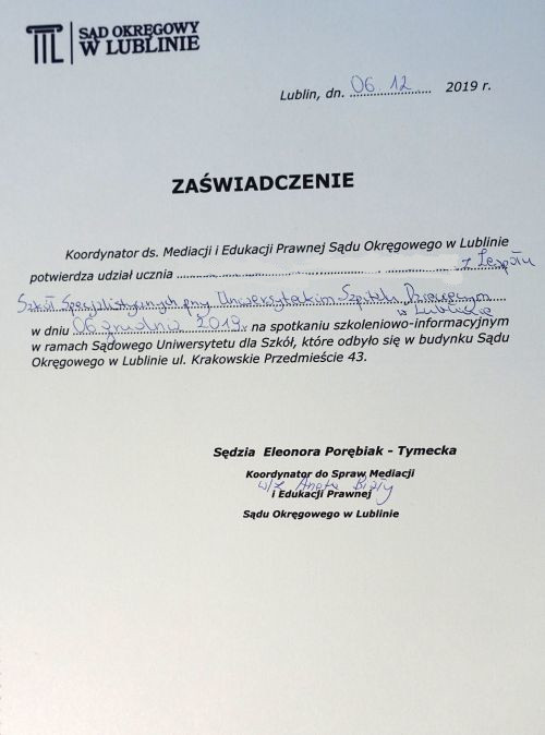Wizyta edukacyjna w Sądzie